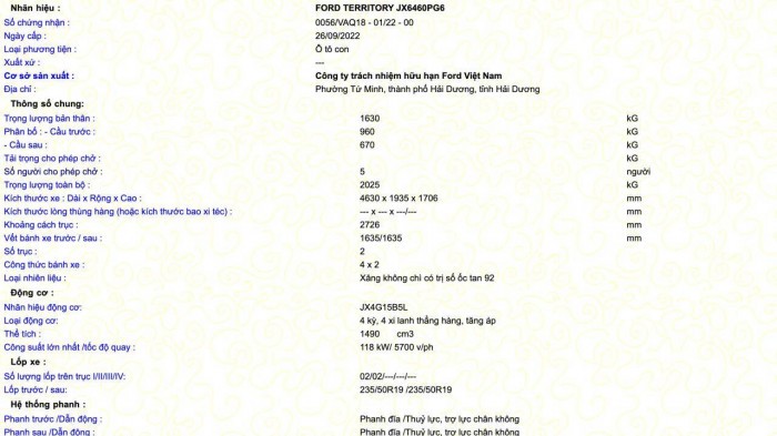 Ford Territory sẽ được lắp ráp tại Việt Nam, lộ giá bán từ 1 tỉ đồng Ford Territory sẽ được lắp ráp tại Việt Nam, lộ giá bán từ 1 tỉ đồng