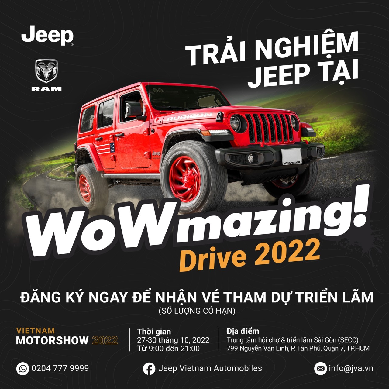 Jeep sẽ tổ chức lái thử quy mô lớn tại Triển Lãm Ô tô Việt Nam 2022 Jeep sẽ tổ chức lái thử quy mô lớn tại Triển Lãm Ô tô Việt Nam 2022