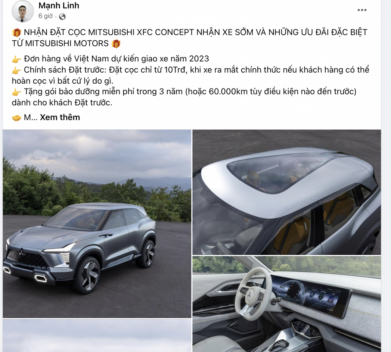 Đại lý đã nhận cọc Mitsubishi XFC, giá dự kiến 700-800 triệu đồng, giao xe giữa năm sau Đại lý đã nhận cọc Mitsubishi XFC, giá dự kiến 700-800 triệu đồng, giao xe giữa năm sau