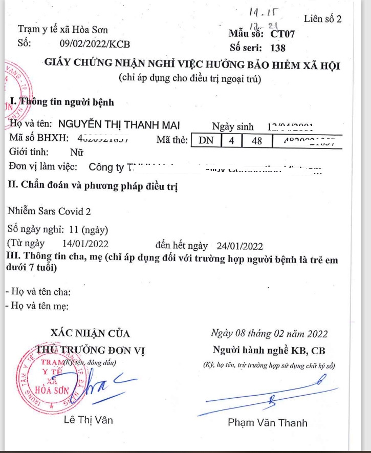 Đà Nẵng: F0 điều trị tại nhà cần làm Giấy chứng nhận nghỉ việc hưởng BHXH do TTYT cấp. Đà Nẵng: F0 điều trị tại nhà cần làm Giấy chứng nhận nghỉ việc hưởng BHXH do TTYT cấp.