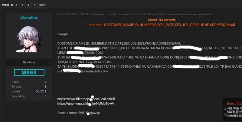Nghi vấn lộ thông tin tài khoản của một ngân hàng Việt