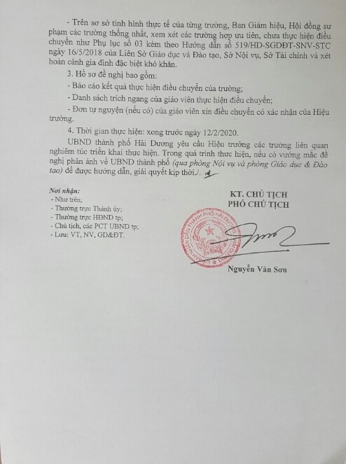 Hải Dương: Khó hiểu chuyện gấp rút luân chuyển giáo viên tại Thành phố Hải Dương hai duong kho hieu chuyen gap rut luan chuyen giao vien tai thanh pho hai duong
