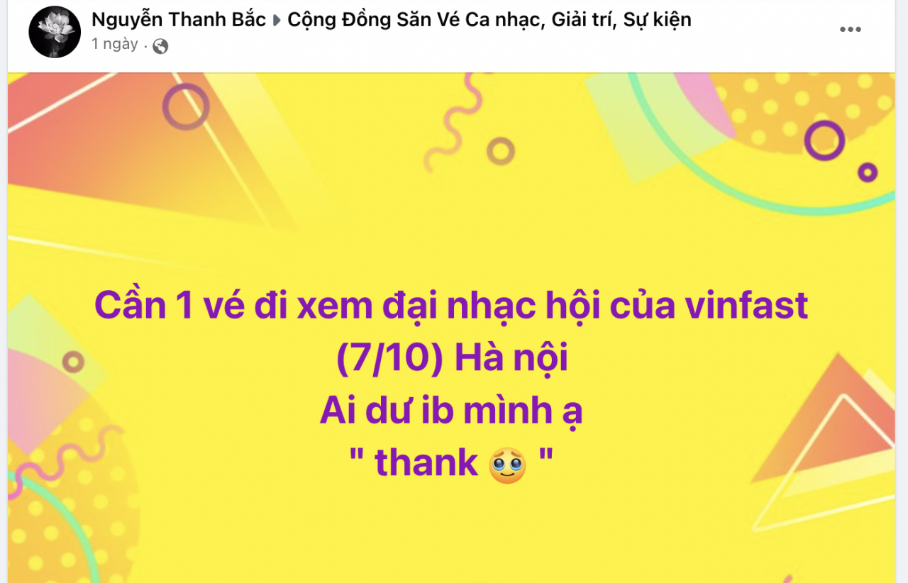 Cộng đồng yêu xe hào hứng 'khoe' vé đại nhạc hội VinFast Cộng đồng yêu xe hào hứng 'khoe' vé đại nhạc hội VinFast