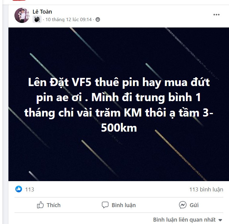 Mua VinFast VF5, nên đặt mua đứt pin hay thuê pin? Mua VinFast VF5, nên đặt mua đứt pin hay thuê pin?