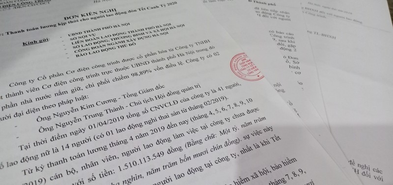 Sát Tết, người lao động tại Công ty Cổ phần Cơ điện công trình vẫn bị nợ lương