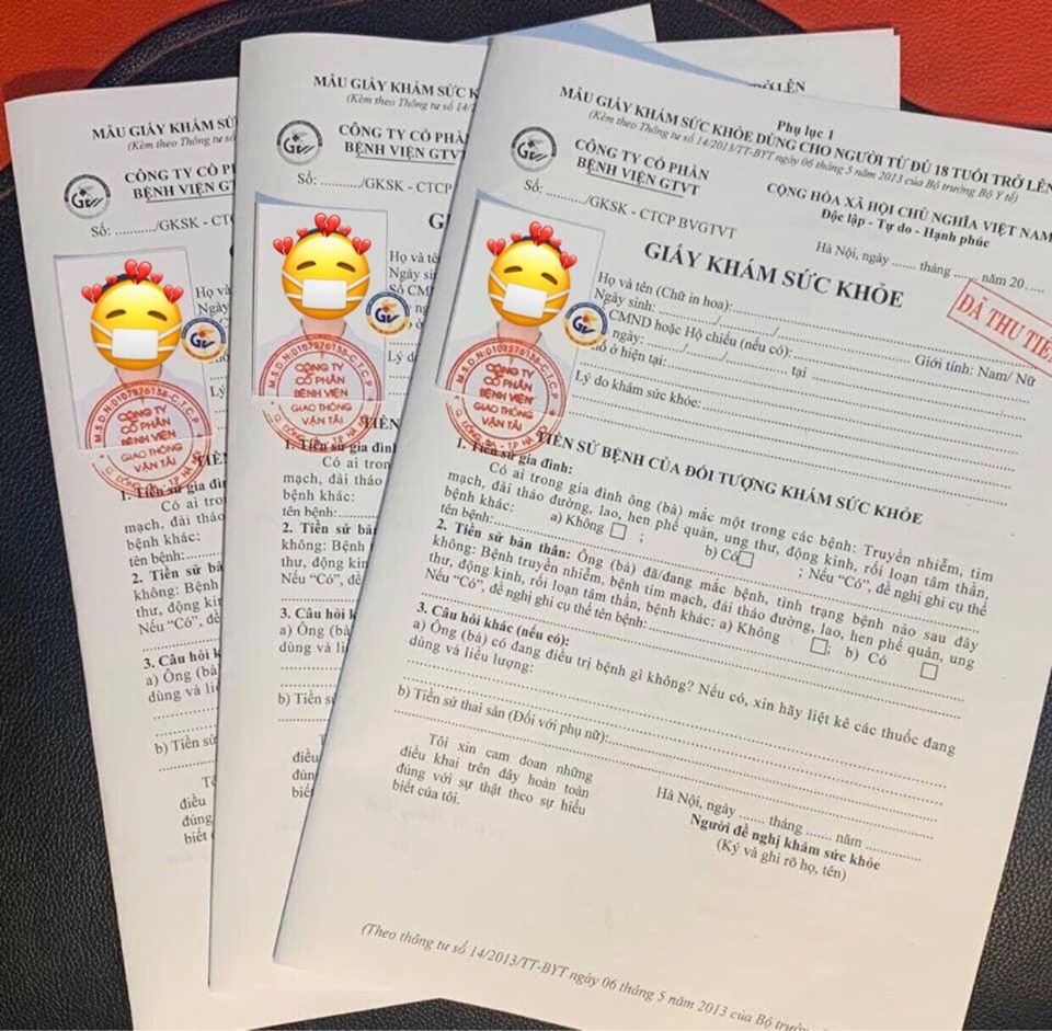 Giấy khám sức khỏe bán trên mạng - hình thức giả như thật
