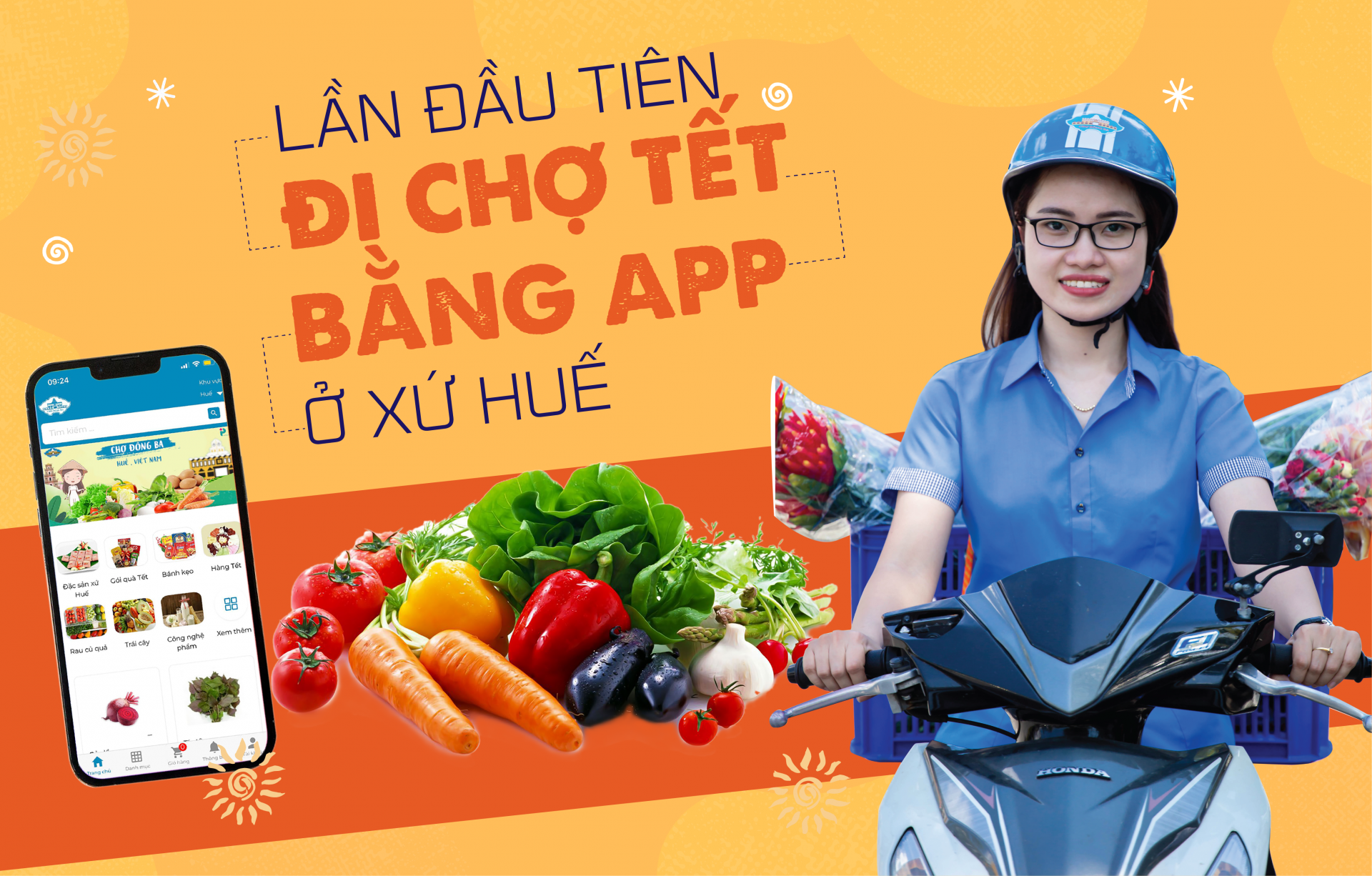 Huế: Lần đầu tiên đi chợ Tết bằng app Huế: Lần đầu tiên đi chợ Tết bằng app
