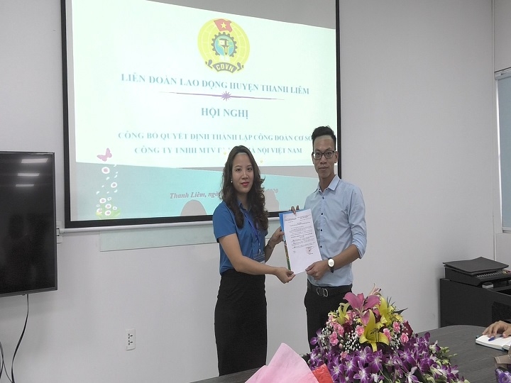 Liên đoàn Lao động huyện Thanh Liêm vượt chỉ tiêu thành lập CĐCS 2020 Liên đoàn Lao động huyện Thanh Liêm vượt chỉ tiêu thành lập CĐCS 2020