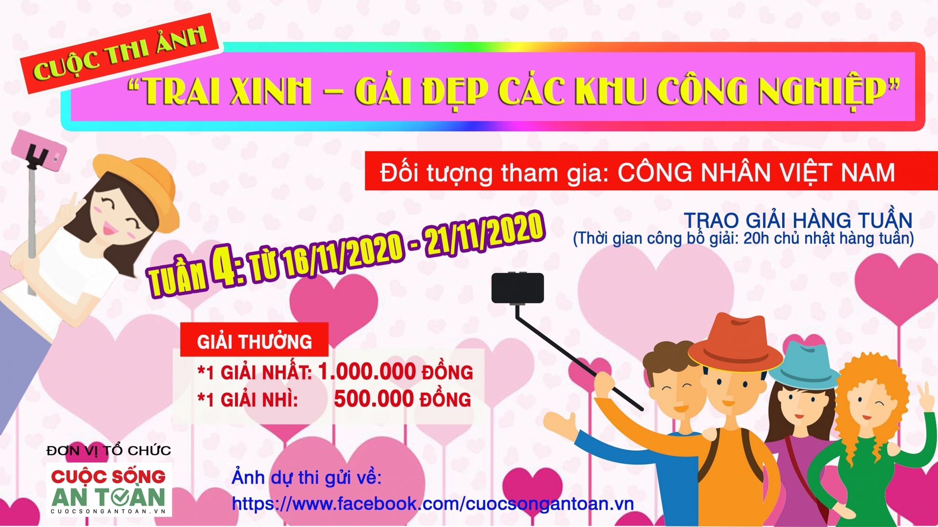Hot: Công bố kết quả cuộc thi "Trai xinh - Gái đẹp các khu công nghiệp) tuần 4 Hot: Công bố kết quả cuộc thi "Trai xinh - Gái đẹp các khu công nghiệp) tuần 4