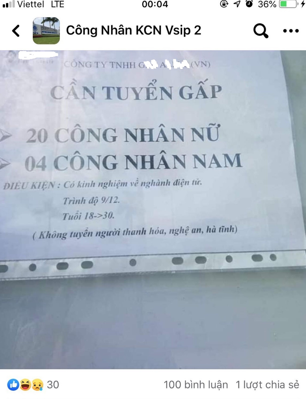 Tái diễn “phân biệt người Thanh Hóa - Nghệ An - Hà Tĩnh” trong tuyển dụng lao động
