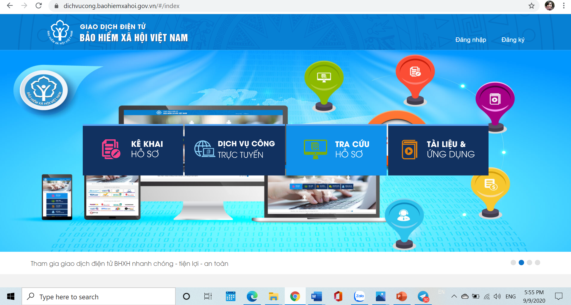 Cổng dịch vụ công của Ngành tại địa chỉ https://dichvucong.baohiemxahoi.gov.vn 0152 screenshot 270