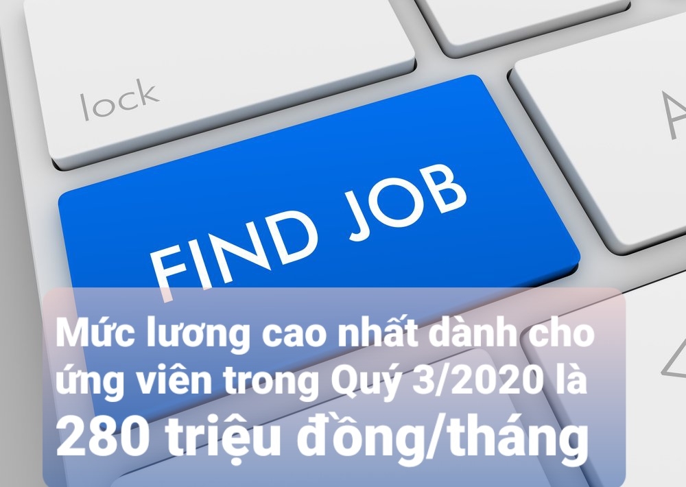 Mức lương cao nhất dành cho ứng viên trong quý 3 là 280 triệu đồng/tháng Mức lương cao nhất dành cho ứng viên trong quý 3 là 280 triệu đồng/tháng