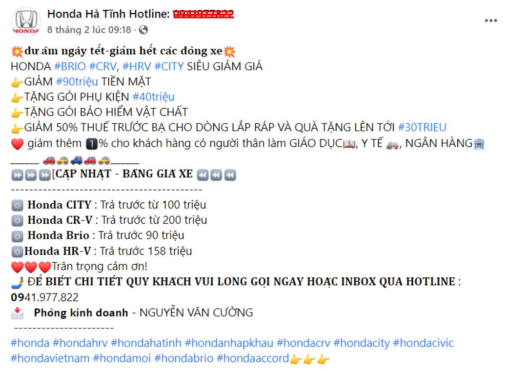 Honda HR-V đang giảm giá tiền mặt lên tới 90 triệu đồng tại đại lý Honda HR-V đang giảm giá tiền mặt lên tới 90 triệu đồng tại đại lý