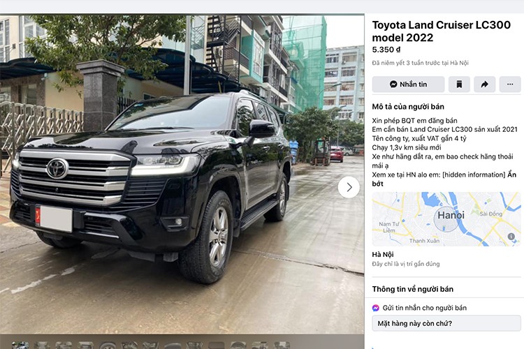 Toyota Land Cruiser LC300 chạy 13.000 km bán đắt hơn xe mới