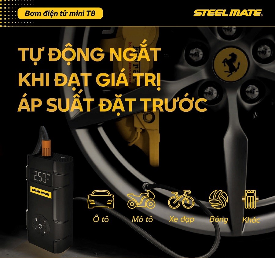 Bộ đôi bơm điện tử STEELMATE T8 và T8 PRO có mặt tại Việt Nam
