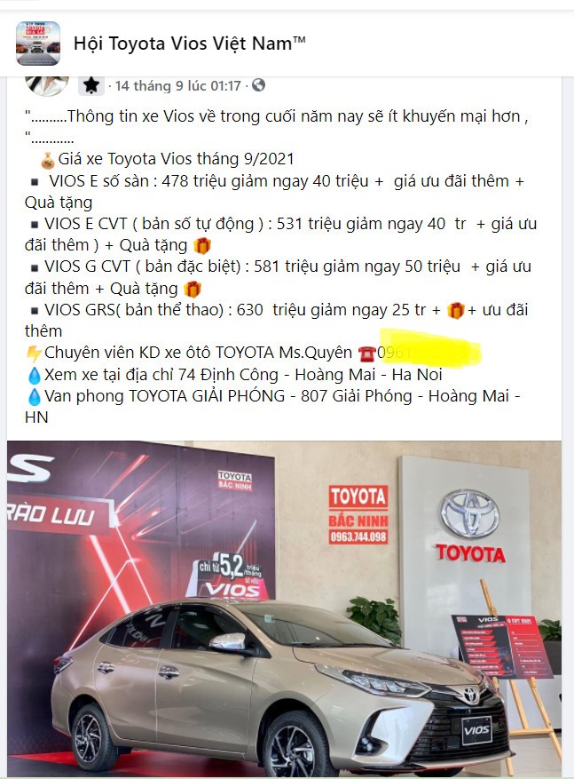 Vios, Accent và City: Bộ ba sedan hạng B đua nhau giảm giá trong tháng 9/2021