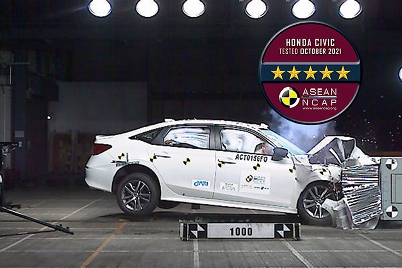 Honda Civic 2022 đạt chuẩn an toàn 5 sao của Asean NCAP
