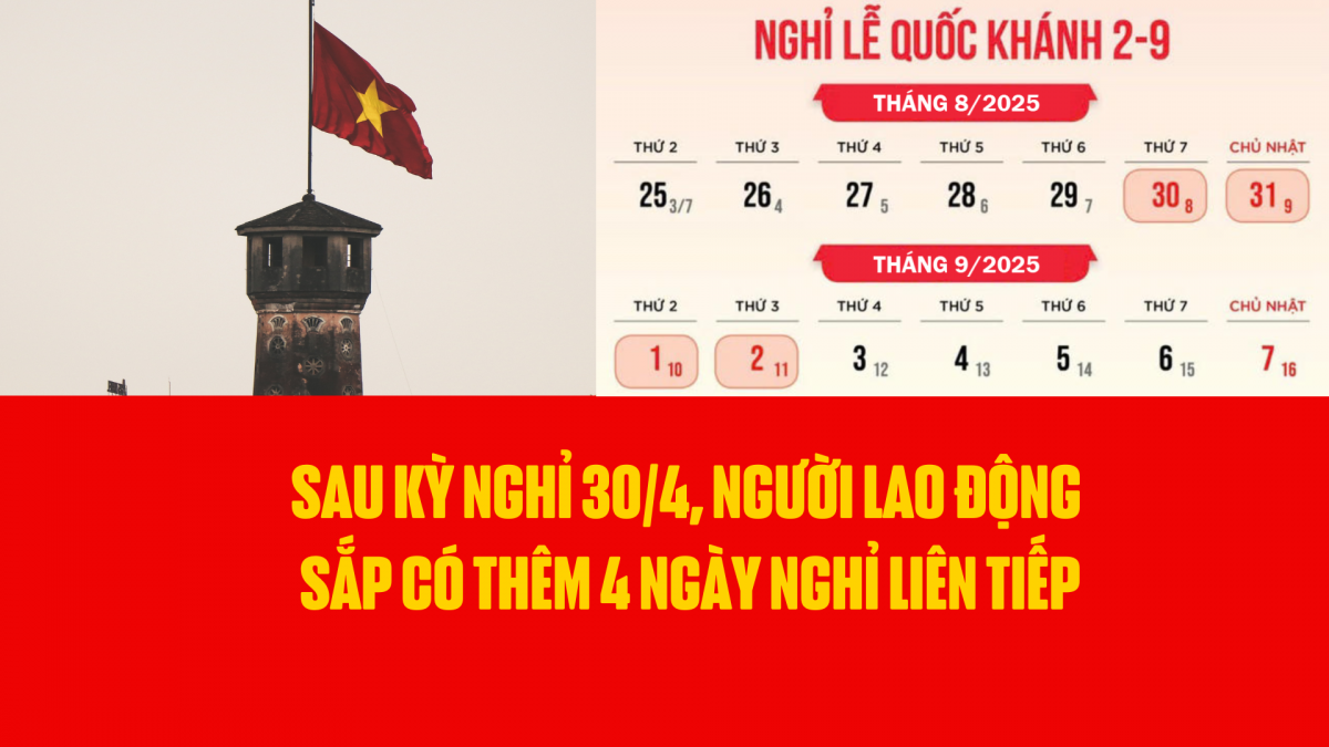 Sau kỳ nghỉ 30/4, người lao động sắp có thêm 4 ngày nghỉ liên tiếp