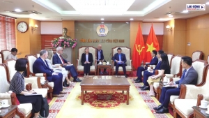 Tổng Liên đoàn Lao động Việt Nam làm việc với Viện FES: Thúc đẩy hợp tác vì quyền lợi người lao động