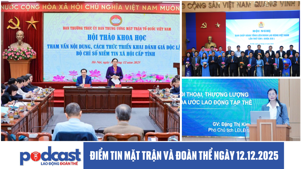 Điểm tin Mặt trận và Đoàn thể ngày 12.12.2025
