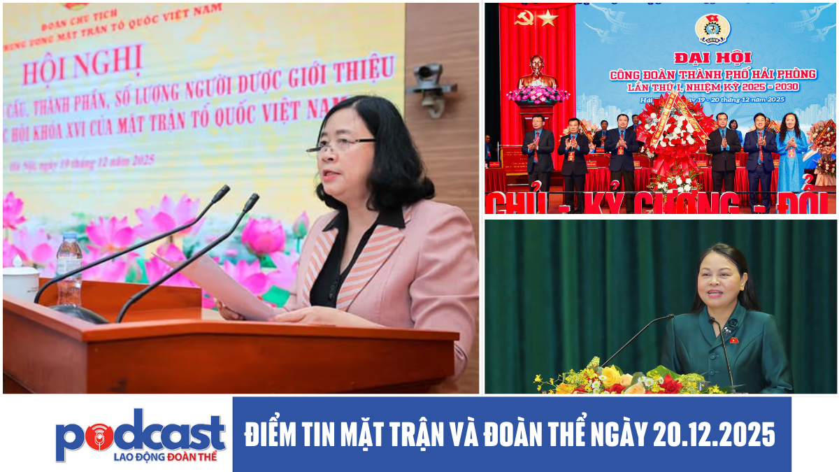 Điểm tin Mặt trận và Đoàn thể ngày 20.12.2025