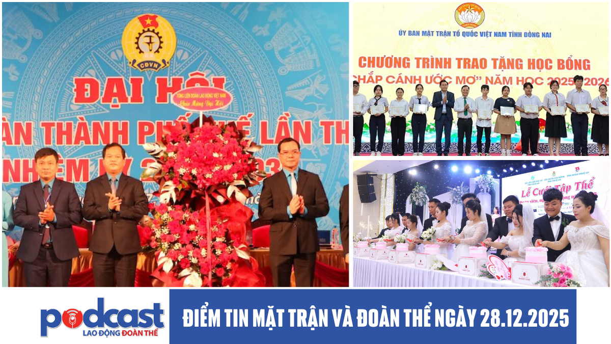 Điểm tin Mặt trận và Đoàn thể ngày 28.12.2025
