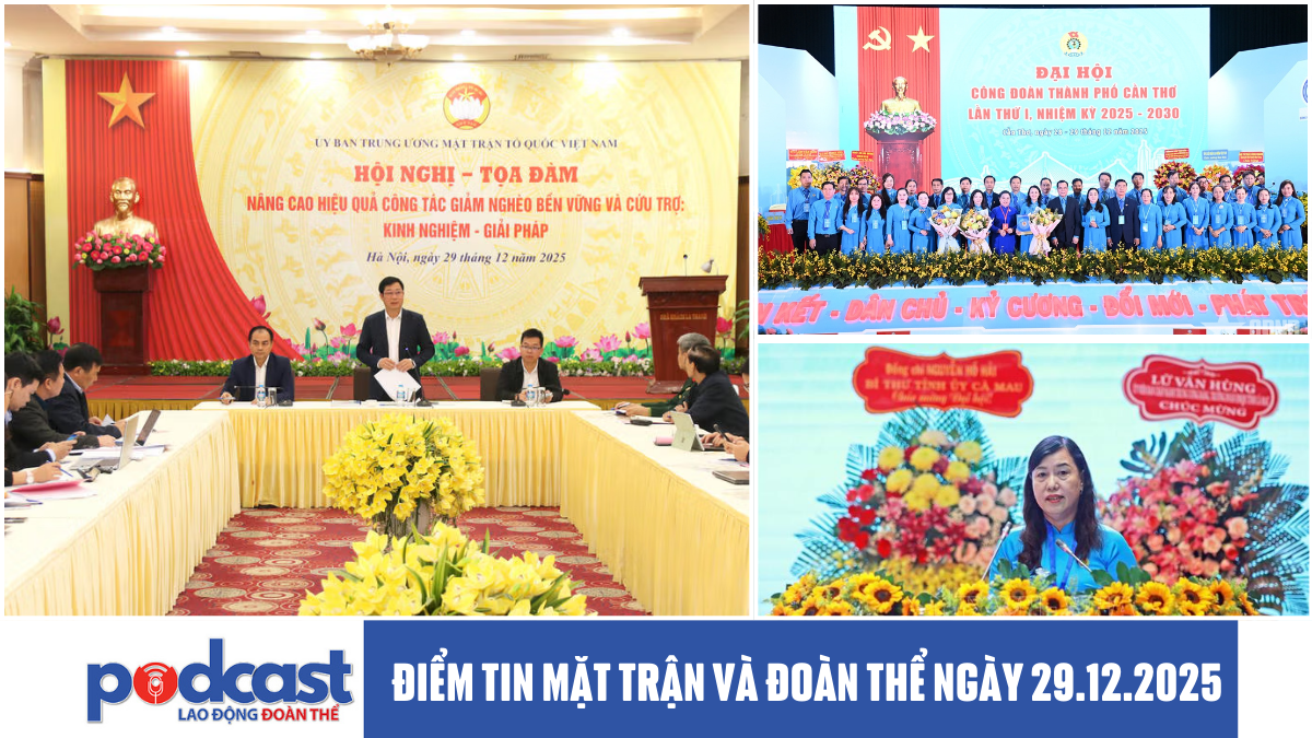 Điểm tin Mặt trận và Đoàn thể ngày 29.12.2025