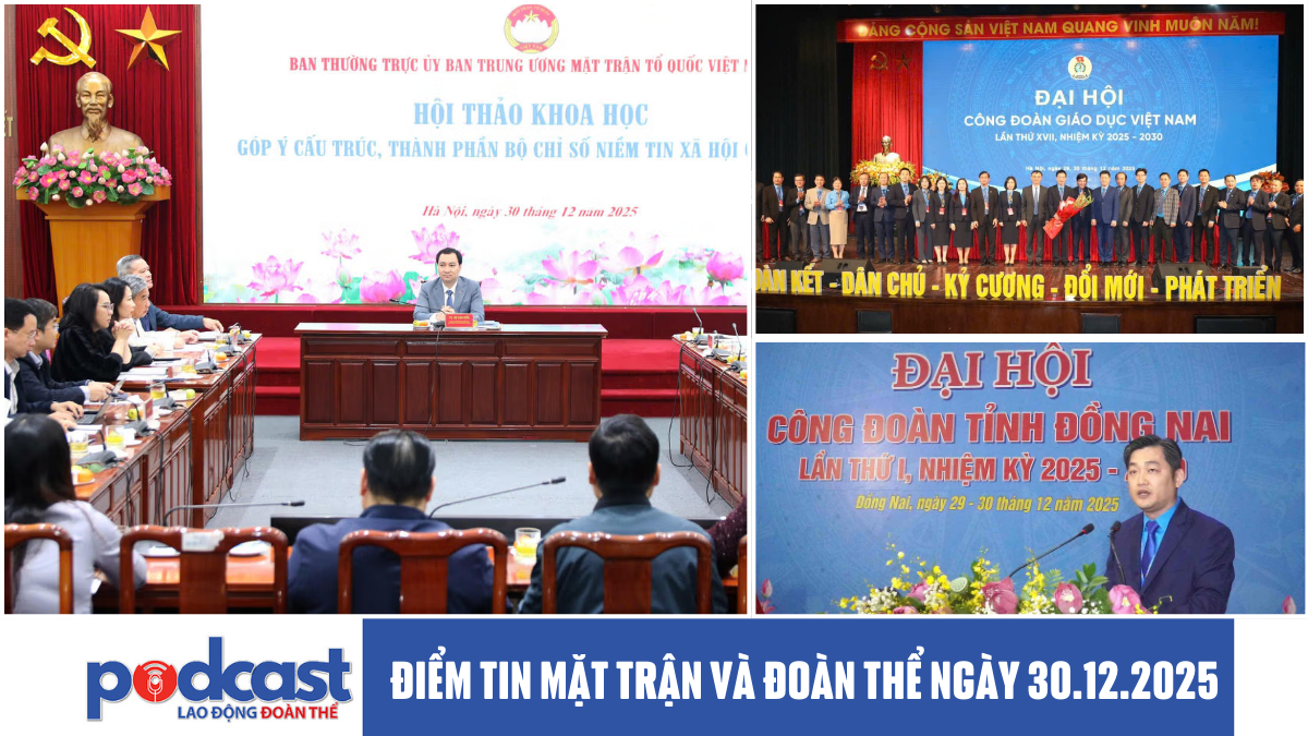 Điểm tin Mặt trận và Đoàn thể ngày 30.12.2025