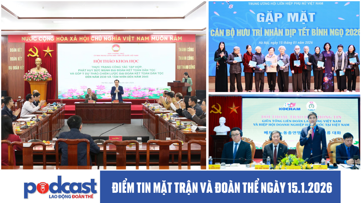 Điểm tin Mặt trận và Đoàn thể ngày 15.1.2026