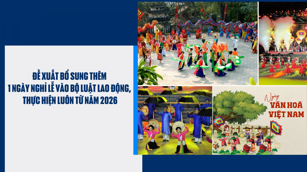 Đề xuất bổ sung thêm 1 ngày nghỉ lễ vào Bộ luật Lao động, thực hiện luôn từ năm 2026