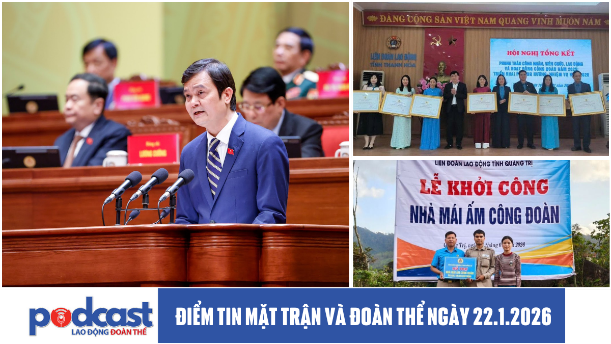 Điểm tin Mặt trận và Đoàn thể ngày 22.1.2026