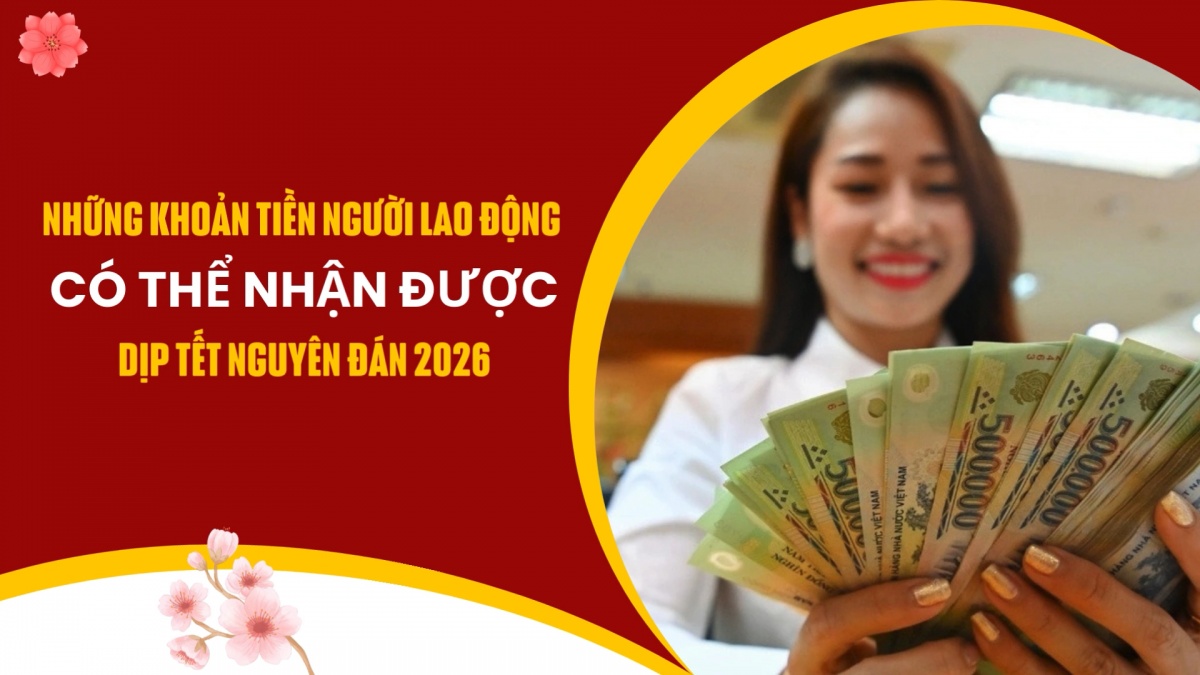 Những khoản tiền người lao động có thể nhận được dịp Tết Nguyên đán 2026