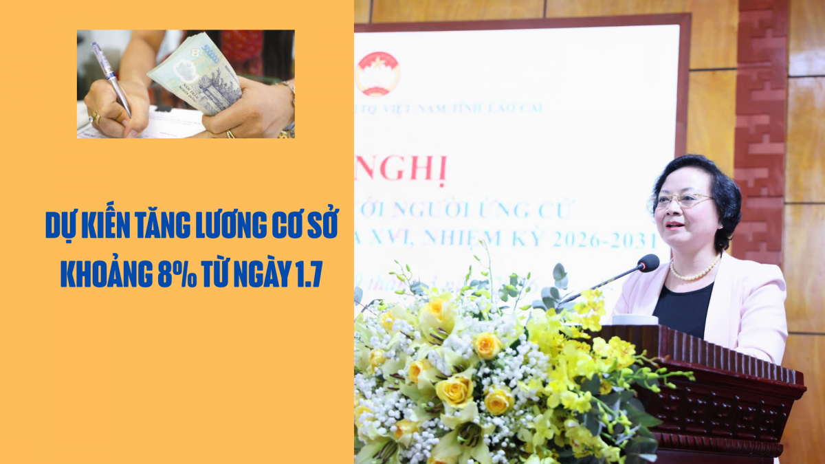 Dự kiến tăng lương cơ sở khoảng 8% từ ngày 1.7
